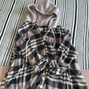 American Eagle Hooded Flannel